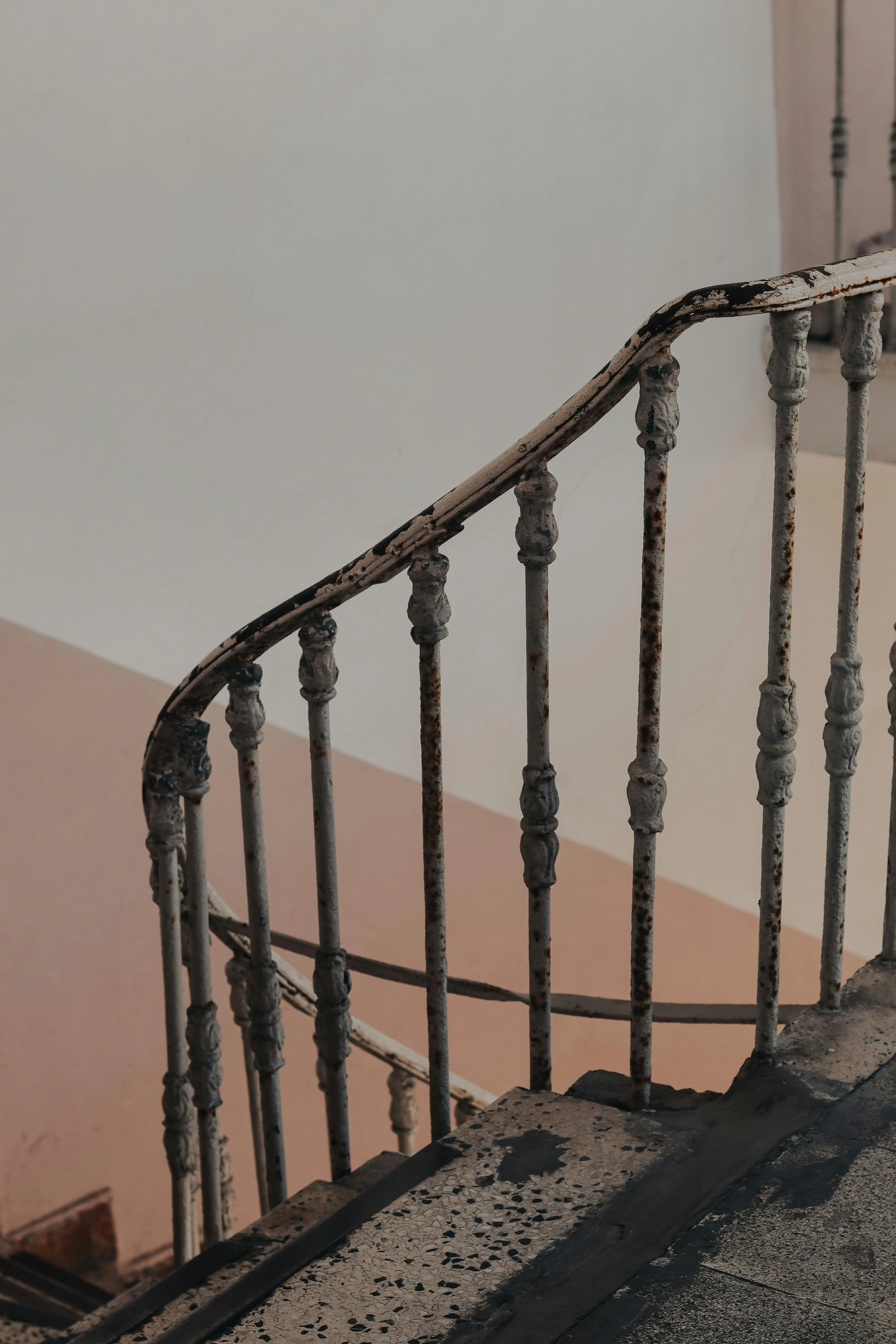 Classic wrought iron staircase guardrail 